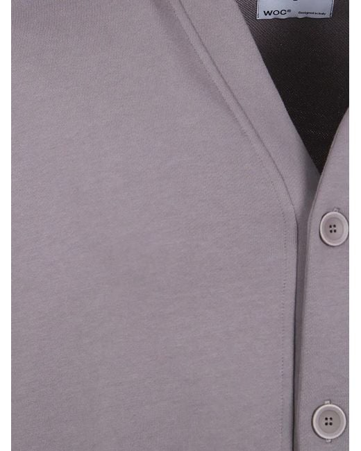 Woc Purple Patch-Pocket Cardigan for men