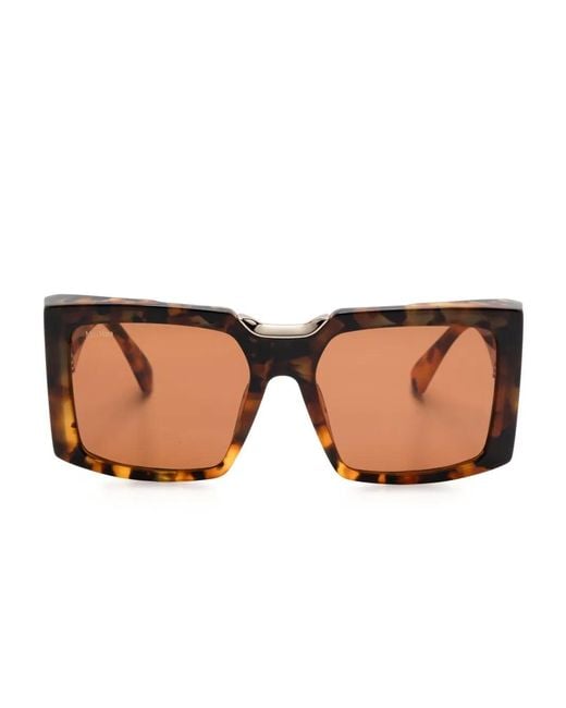 Max Mara Eyewear Brown Square-Frame Sunglasses