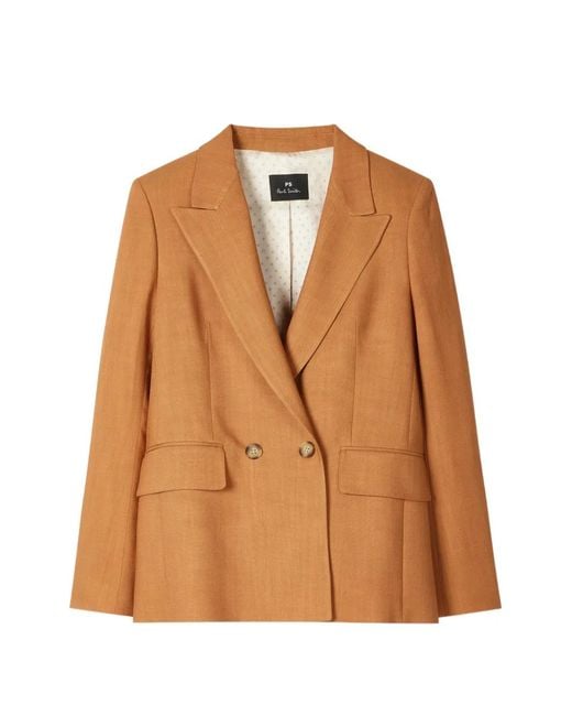 Paul Smith Brown Double-Breasted Blazer