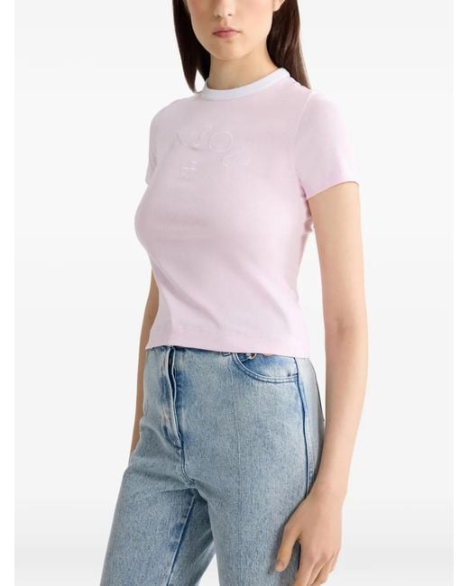 Patou Pink Embroidered-Logo T-Shirt
