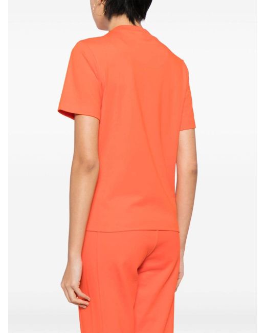 Adidas By Stella McCartney Orange Sportswear T-Shirt mit Logo-Print
