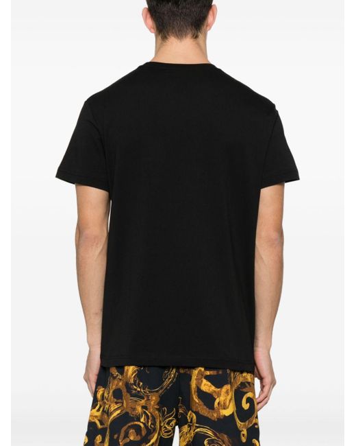 T-shirt con stampa di Versace in Black da Uomo