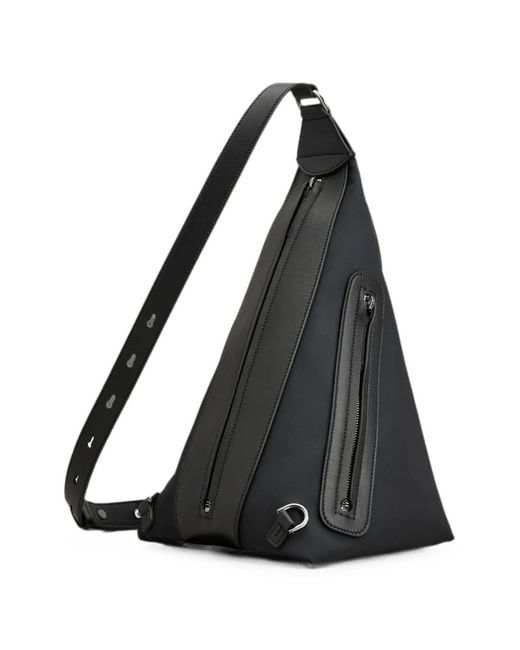 Tod's Black Leather-Trim Triangular Backpack for men