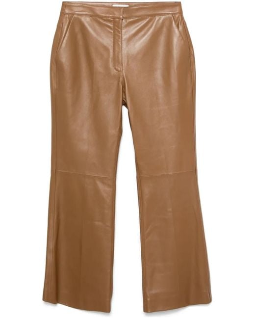 Jil Sander Brown Leather Trousers
