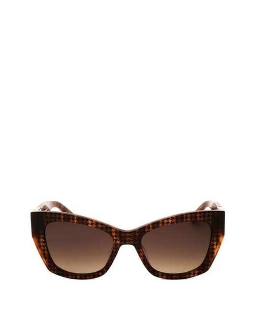 Kate Spade Brown Houndstooth-Pattern Cat-Eye Sunglasses