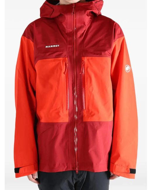 Mammut Red Colour-Block Hooded Jacket for men