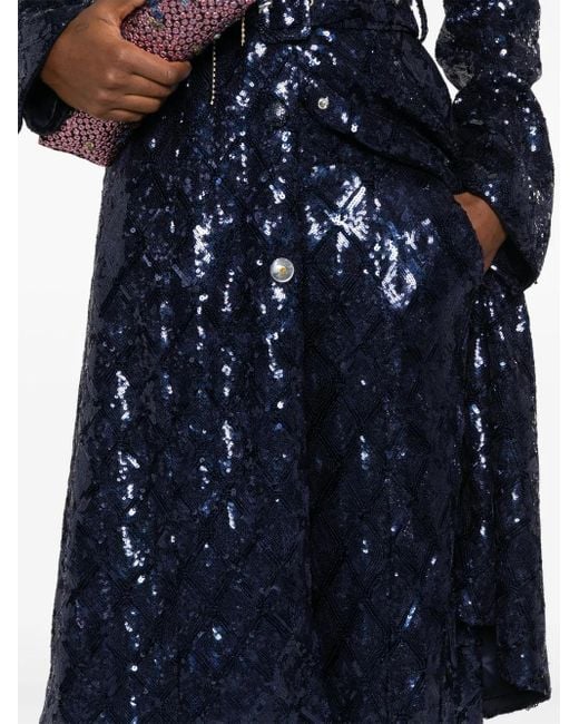 ROTATE BIRGER CHRISTENSEN Blue Sequin Cargo Pants