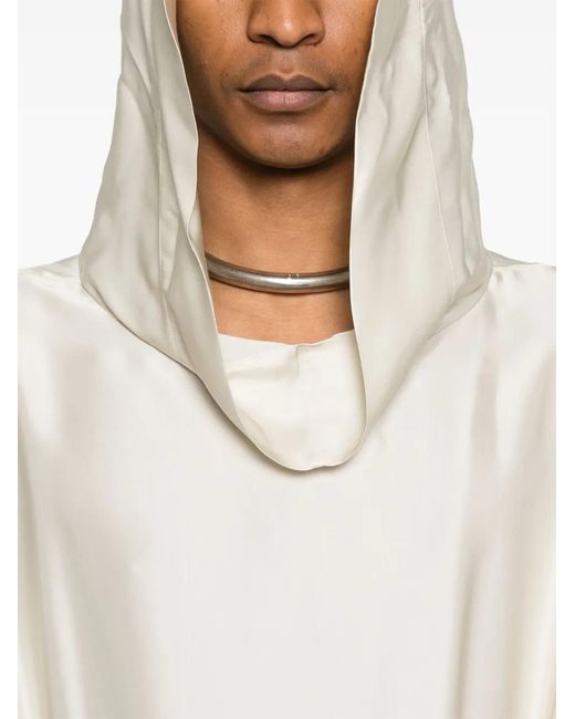 Rick Owens White Hooded Tunic for men