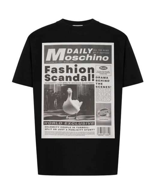 メンズ Moschino プリント Tシャツ Black