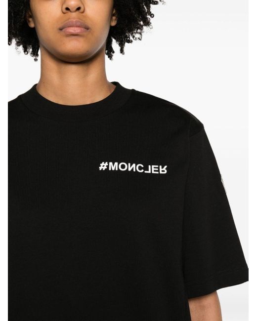 T-shirt en coton à logo pailleté 3 MONCLER GRENOBLE en coloris Black
