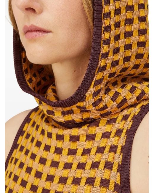 RETORI Metallic Hooded Maxi Dress