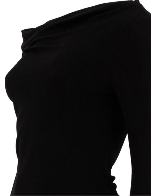 Givenchy Black Asymmetric Draped Top