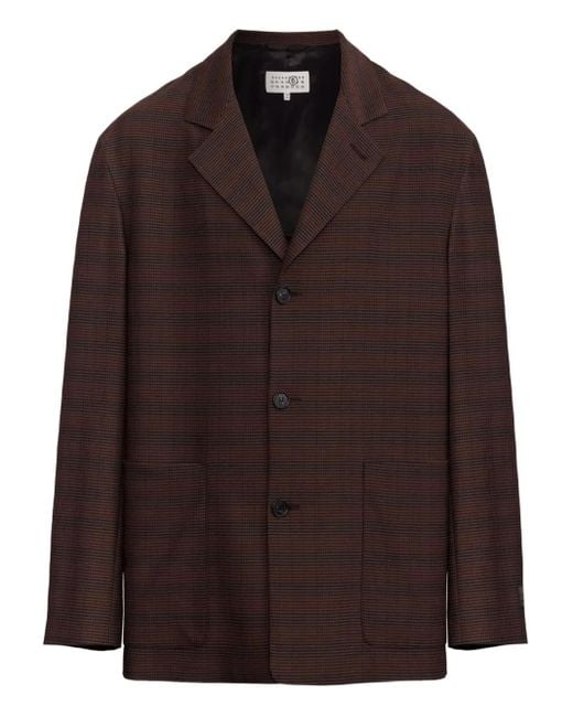 MM6 by Maison Martin Margiela Brown Checked Blazer for men