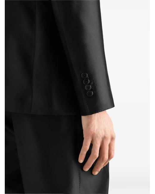 Dolce & Gabbana Black Sicilia Light Single-Breasted Mikado Silk Jacket for men