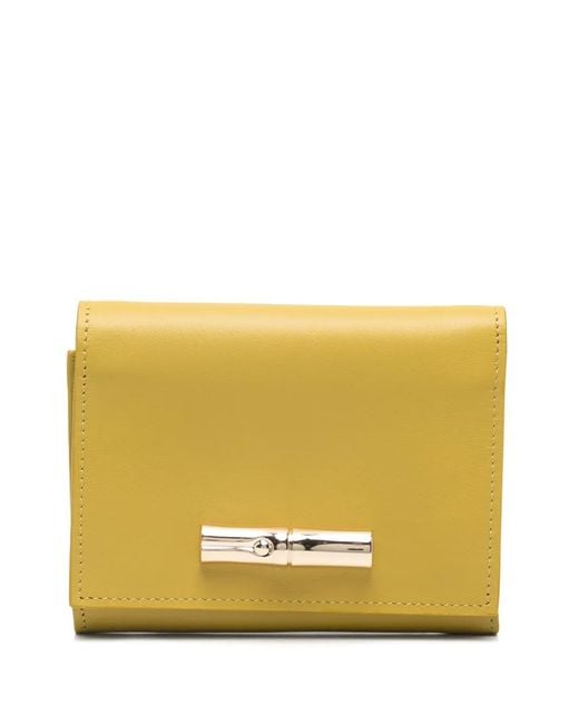 Longchamp Yellow Le Roseau Wallet