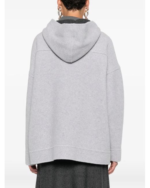 Chaqueta con cremallera y capucha Max Mara de color Gray