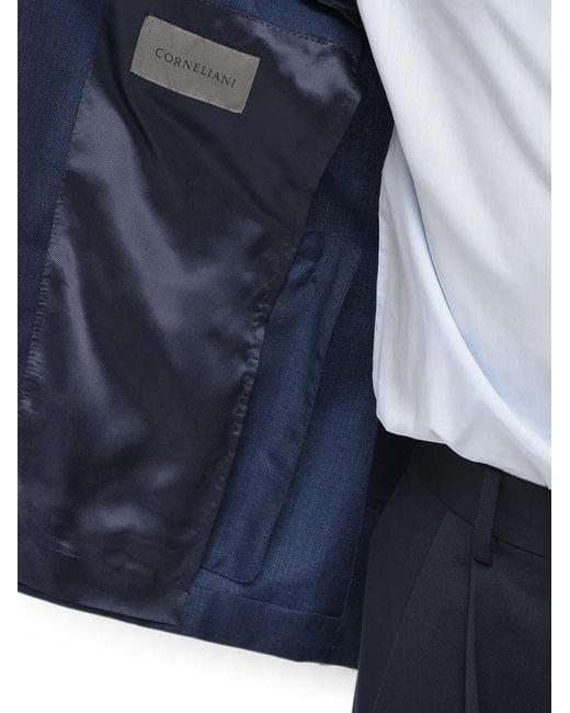 Corneliani Blue Gate Single-Breasted Blazer for men