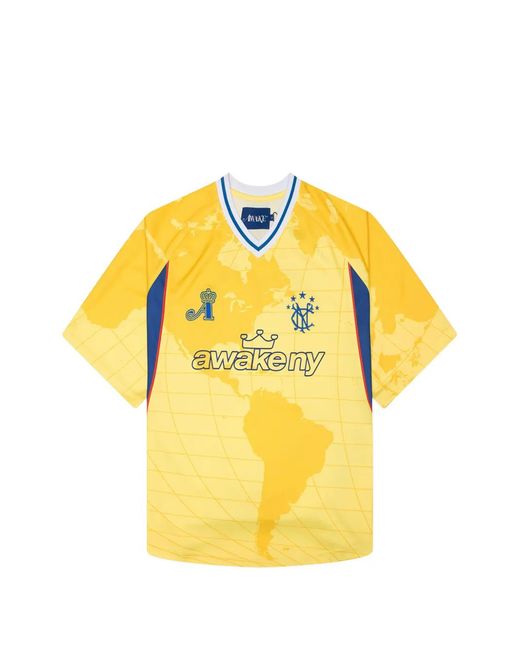 AWAKE NY Yellow Mundial Crown Jersey for men
