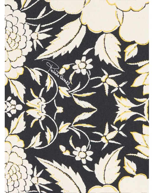 Roberto Cavalli Black Floral-Print Raglan-Sleeve Mini Dress