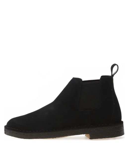 Clarks Black Suede Chelsea Boots for men