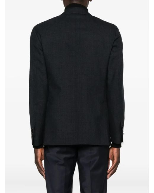 Lardini Black Checked Button Jacket for men