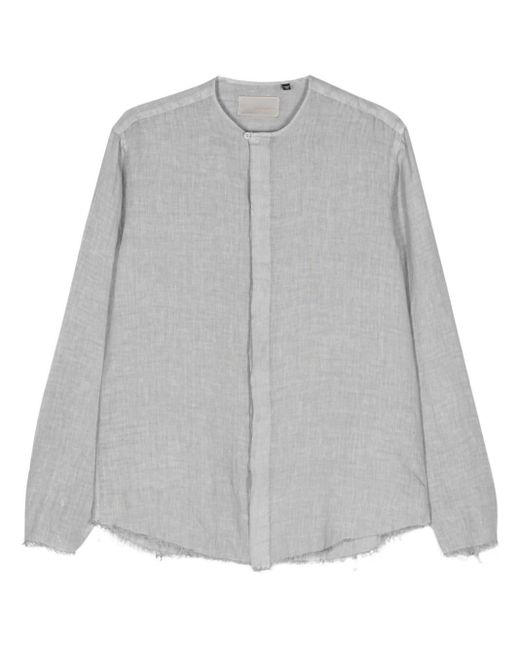 Costumein Gray Frayed-edge Linen Shirt for men