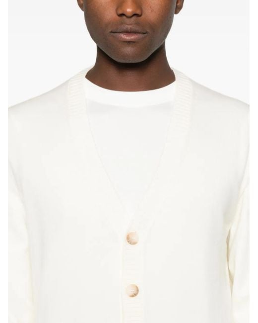 Gran Sasso White Virgin-Wool Cardigan for men