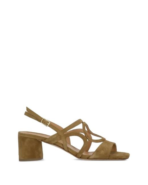 Julie Dee Natural Strappy Suede Sandals