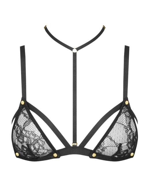 Maison Close Black Jeux Magnétiques Triangle Harness Bra