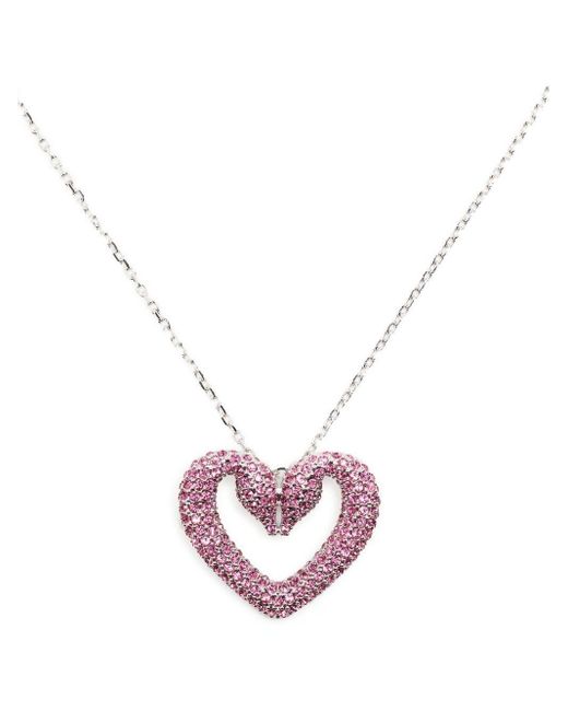 Buy Swarovski Pink Heart Necklace Love Necklace Sparkly Crystal Heart  Necklace 925 Sterling Silver Necklace Handmade Valentines Day Gift Online  in India - Etsy