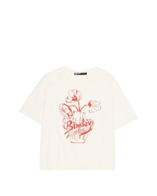 Bimba Y Lola Pink Floral-Print T-Shirt