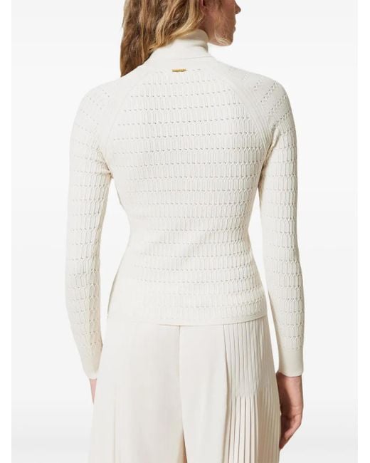 Maglione A Collo Alto di Twinset in White