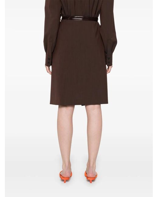 Philosophy Di Lorenzo Serafini Brown Wrap Skirt