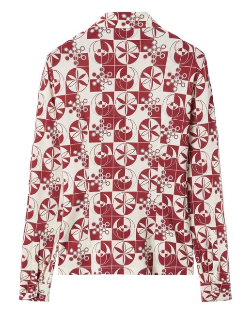 LaDoubleJ Red Geometric-Print Shirt