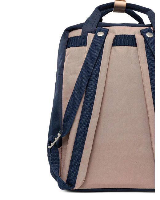 Doughnut Blue Macaroon Leather-Trim Buckled Backpack