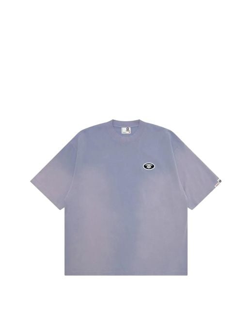 Aape By A Bathing Ape Blue Aapeunvs Graphic-Print Cotton T-Shirt for men