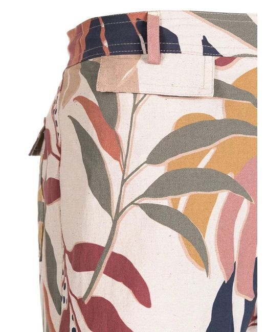 Amir Slama Red Leaf-Print Swim Shorts for men