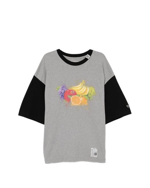 Maison Mihara Yasuhiro Gray Fruit-Print T-Shirt for men