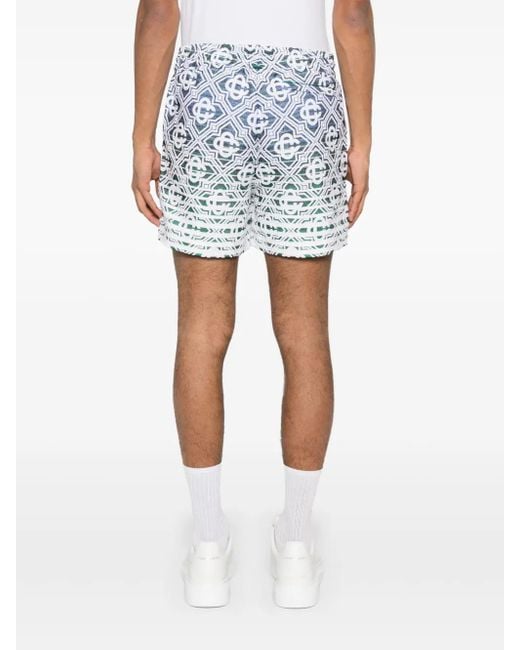 Casablanca Blue Monogram-Gradient Towelling Shorts for men
