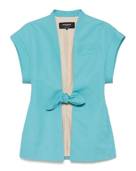Rochas Blue Slub-Textured Vest