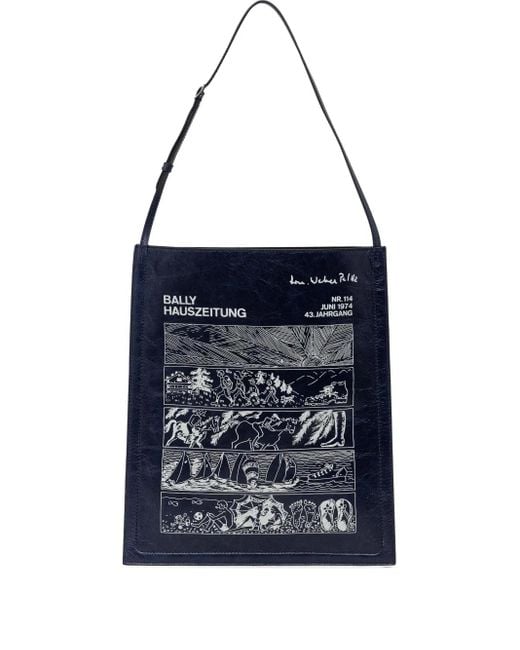 Bally Blue Graphic Shoulder Bag for men