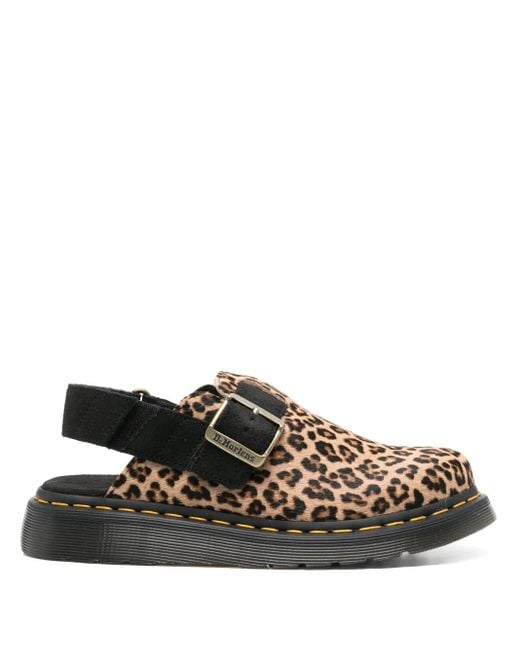 Dr. Martens Black Jorge Ii Leopard Mules