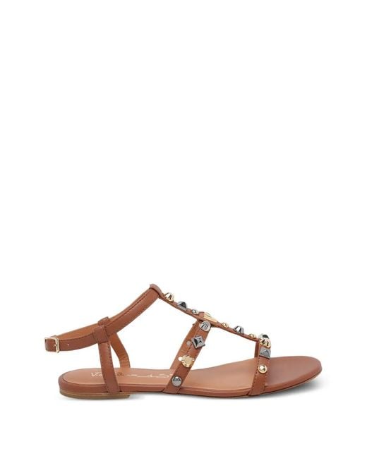 Via Roma 15 Brown Leather Sandals