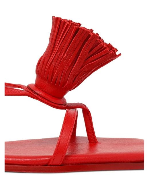 Vic Matié Red Tassel-Detail Buckle-Fastening Sandals