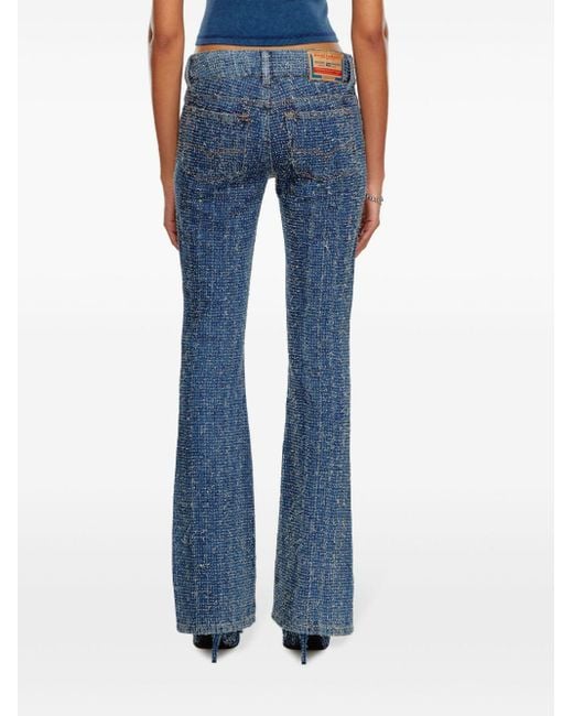 DIESEL Blue D-ebush Low-rise Flared Jeans