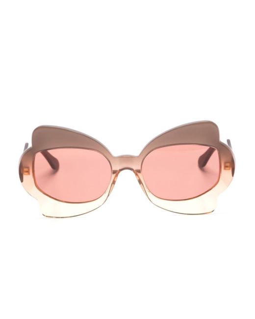 Marni Pink Monumental Gate Oversize-frame Sunglasses