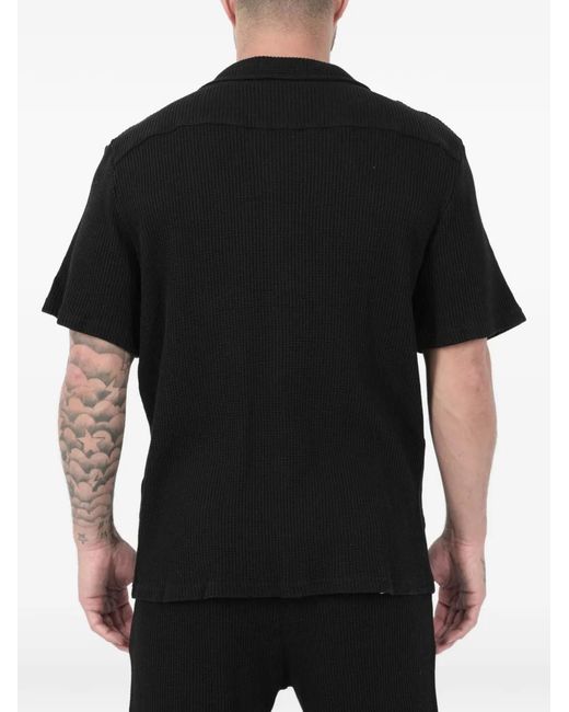 Nikben Black Short-Sleeve Textured Shirt for men