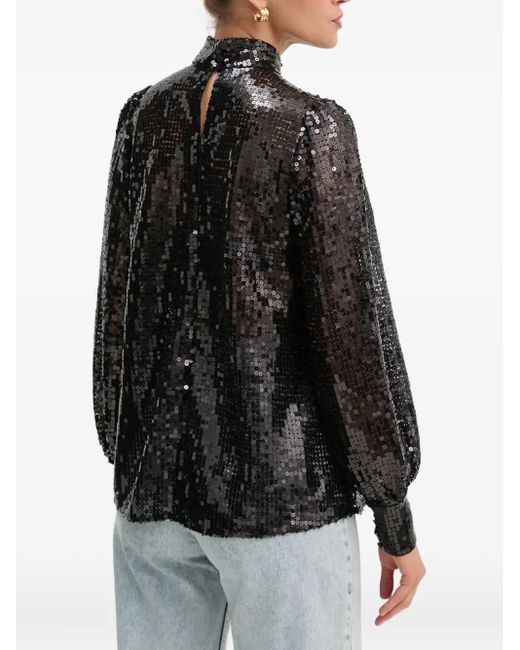 AllSaints Whitney スパンコール ブラウス Black