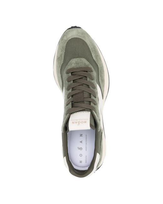 Hogan White Muted Sneakers With Silk for men