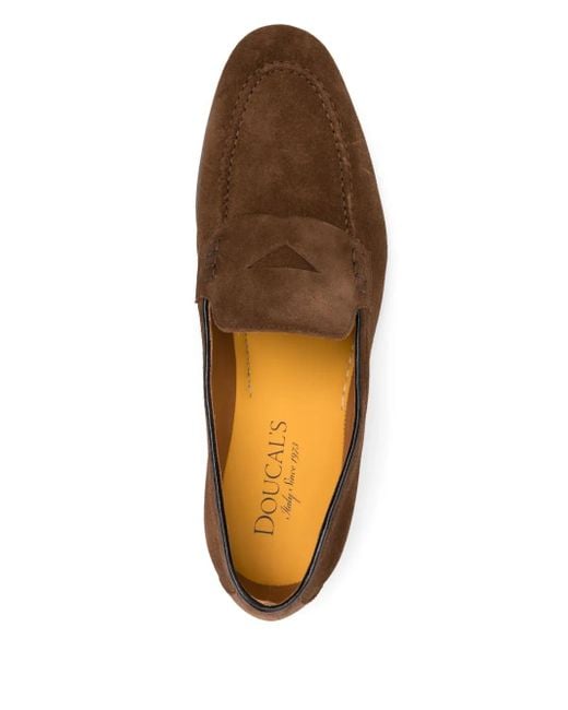 Doucal's Brown Suede Derby Shoes for men